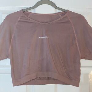 Alphalete Blush Pink Short Sleeve Crop Top